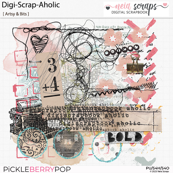 Digi-Scrap-Aholic - Artsy & Bits - by Neia Scraps