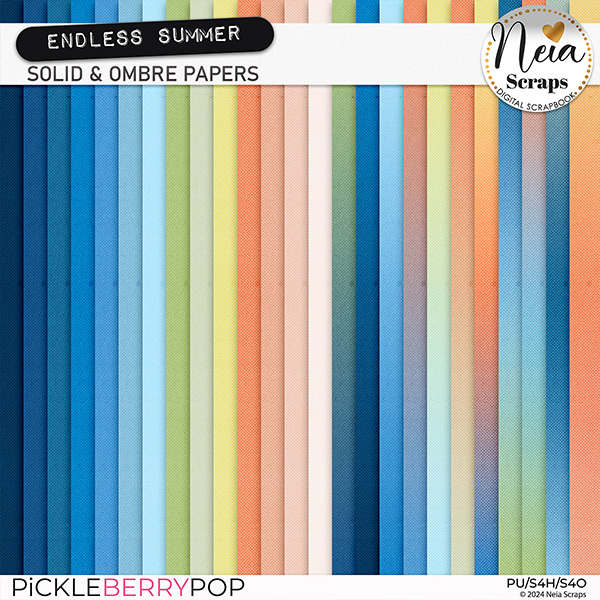 Endless Summer - Solid & Ombre Papers - by Neia Scraps