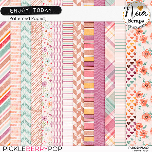 Enjoy Today- Patterned Papers - by Neia Scraps