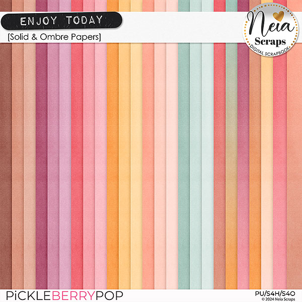 Enjoy Today- Solid & Ombre Papers - by Neia Scraps