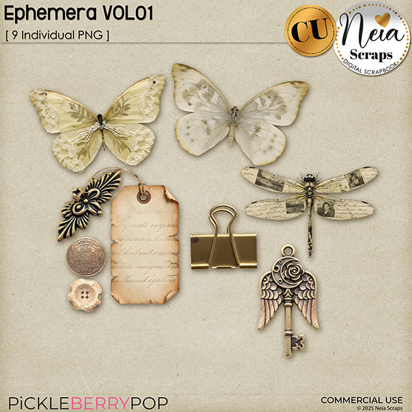 Ephemera VOL 01 - CU - by Neia Scraps