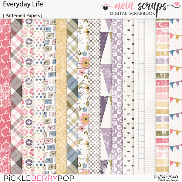 Everyday Life - Patterned Papers - by Neia Scraps