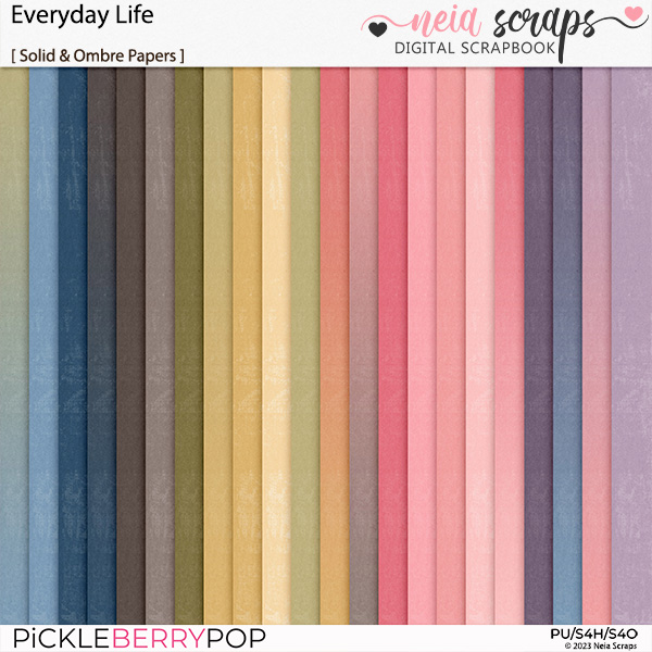 Everyday Life - Solid & Ombre Papers - by Neia Scraps