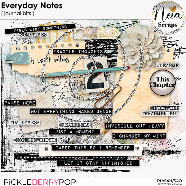 Everyday Notes - Journal Bits - by Neia Scraps