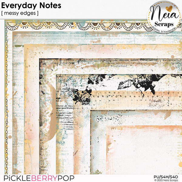 Everyday Notes - Messy Edges - by Neia Scraps