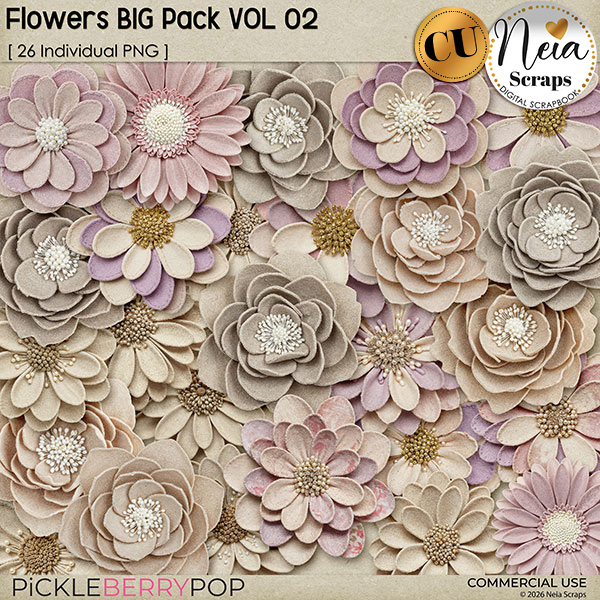 Flowers BIG Pack VOL02 - CU - by Neia Scraps