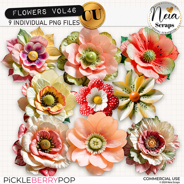 Flowers VOL46 - CU - by Neia Scraps