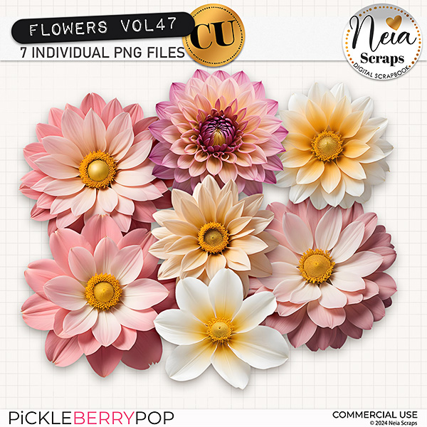 Flowers VOL47 - CU - by Neia Scraps