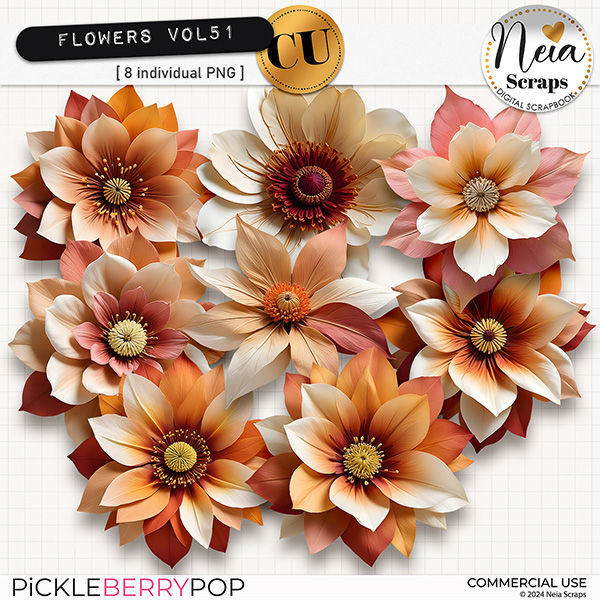 Flowers VOL51 - CU - by Neia Scraps