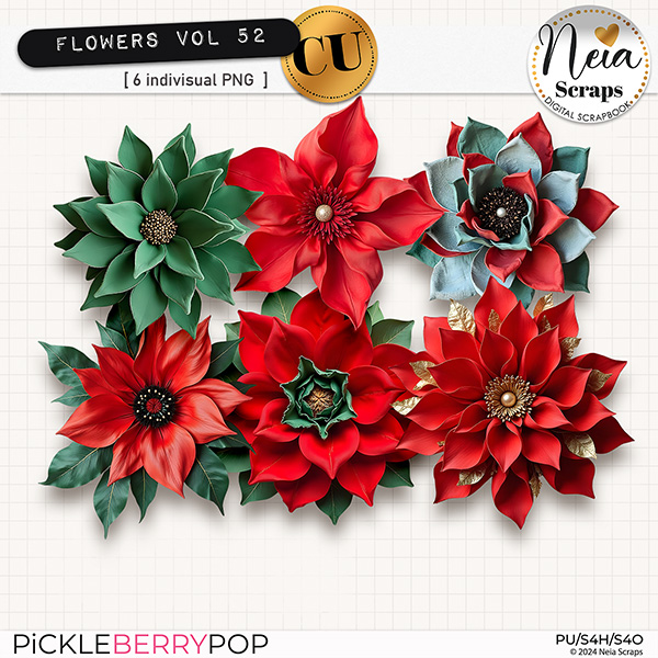 Flowers VOL52 - CU - by Neia Scraps