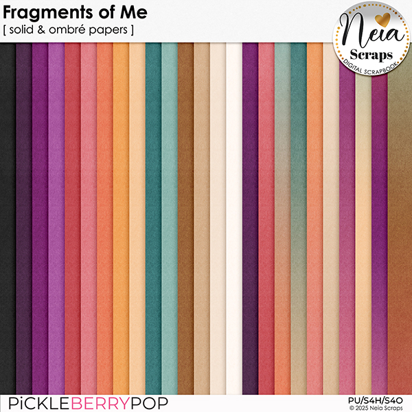 Fragments of Me - Solid & Ombré Papers - by Neia Scraps