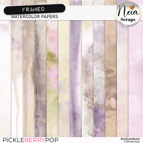 Framed - Watercolor Papers - by Neia Scraps