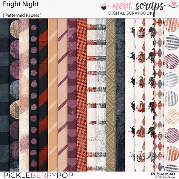 Frigth Night - Patterned Papers - by Neia Scraps 