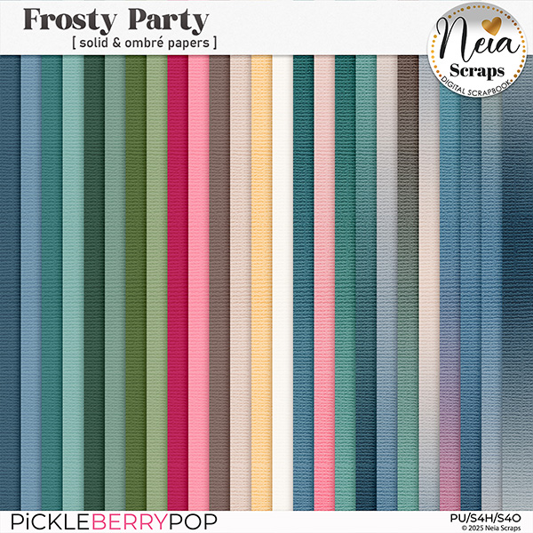 Frosty Party - Solid & Ombré Papers - by Neia Scraps