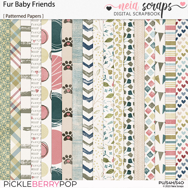 Fur Baby Friends - Patterned Papers - by Neia Scraps 