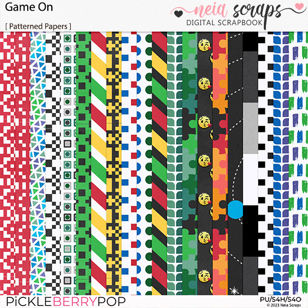 Game On - Patterned Papers - by Neia Scraps