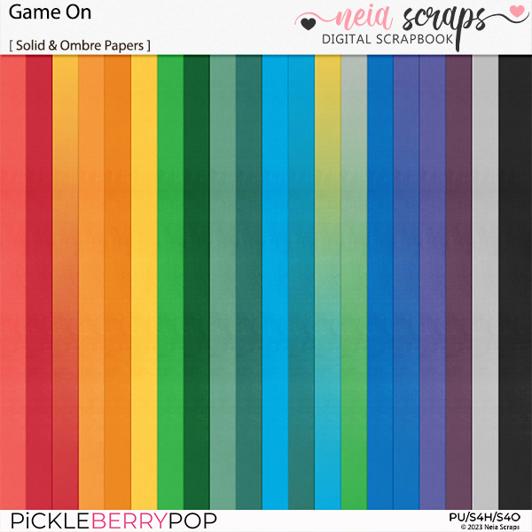 Game On - Solid & Ombre Papers - by Neia Scraps 