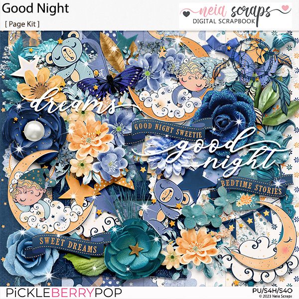 Good Night - Page Kit - by Neia Scraps