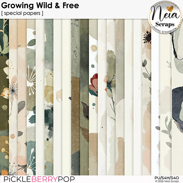 Growing Wild & Free - Special Papers - by Neia Scraps