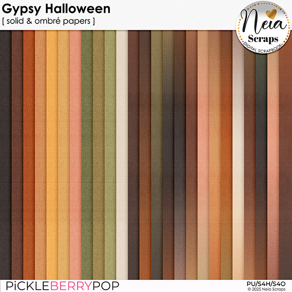 Gypsy Halloween - Solid & ombré papers - by Neia Scraps