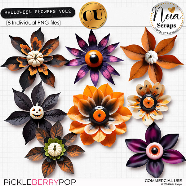 Halloween Flowers VOL2 - CU - by Neia Scraps