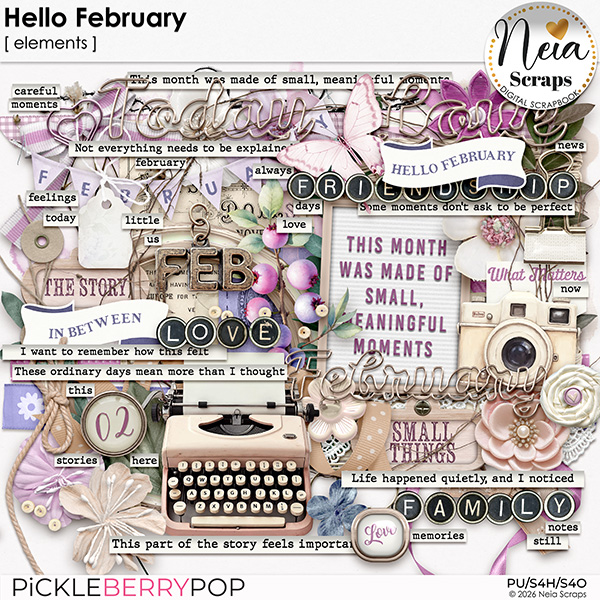 Hello February - Elements - by Neia Scraps