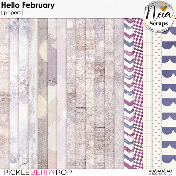 Hello February - Papers - by Neia Scraps