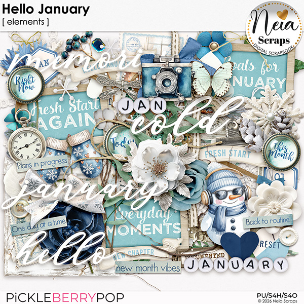 Hello January - Elements - by Neia Scraps