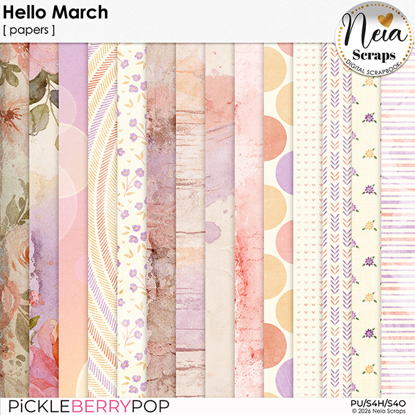 Hello March - Papers - by Neia Scraps