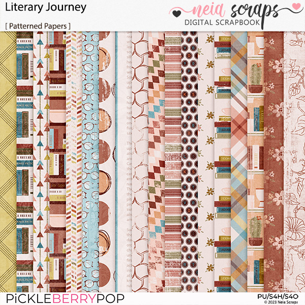 Literary Journey - Patterned Papers - by Neia Scraps