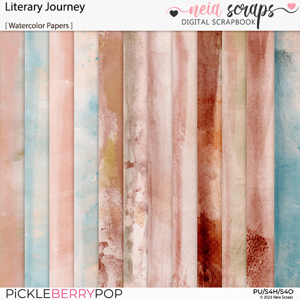 Literary Journey - Watercolor Papers - by Neia Scraps