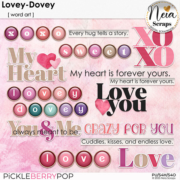 Lovey-Dovey - Word Art - by Neia Scraps