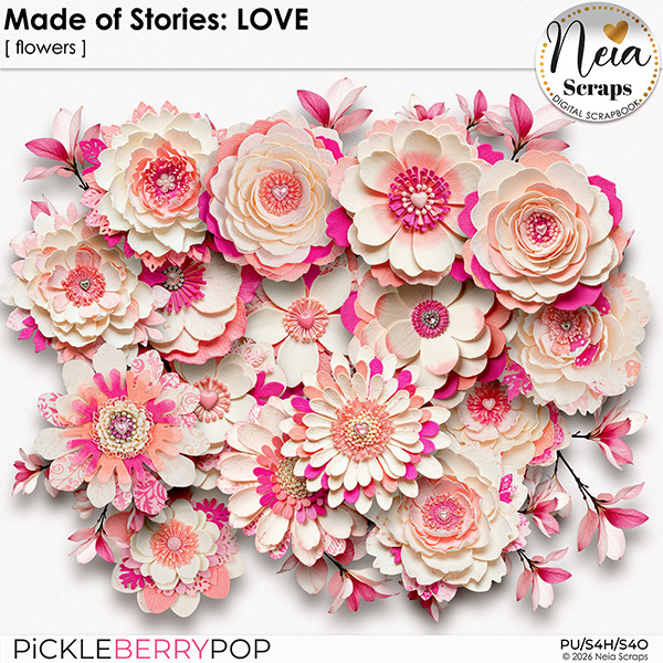 Made of Stories: LOVE - Flowers - by Neia Scraps