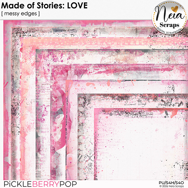 Made of Stories: LOVE - Messy Edges - by Neia Scraps
