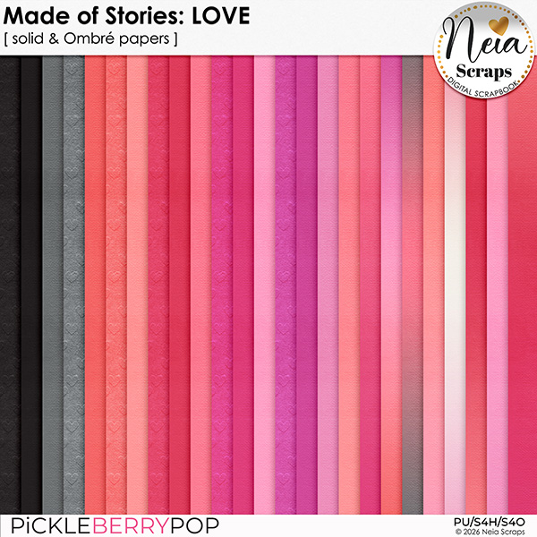 Made of Stories: LOVE - Solid & Ombré Papers - by Neia Scraps