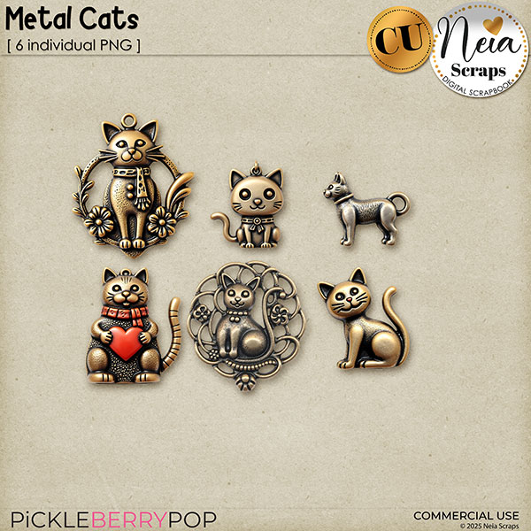 Metal Cats - CU - by Neia Scraps