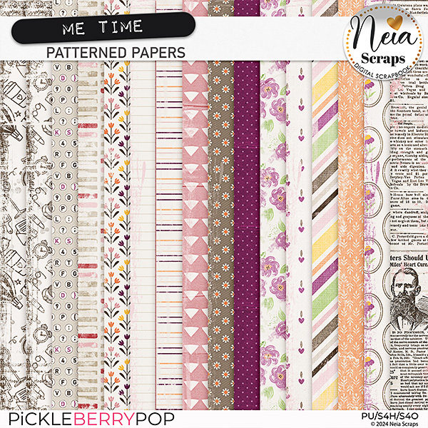 Me Time - Patterned Papers - by Neia Scraps