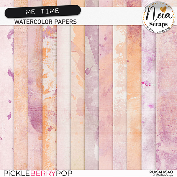 Me Time - Watercolor Papers - by Neia Scraps