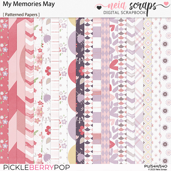 My Memories May - Patterned Papers - by Neia Scraps