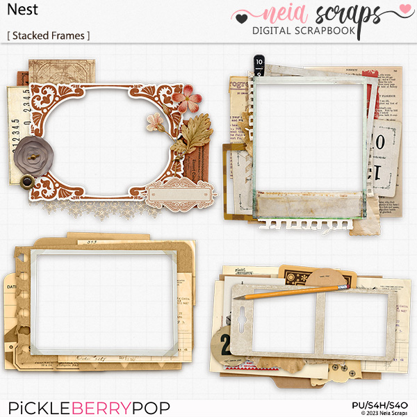 Nest - Stacked Frames - by Neia Scraps