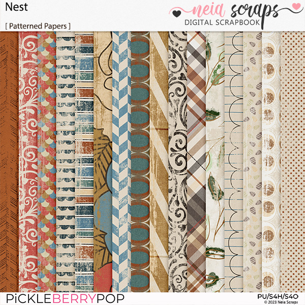 Nest - Patterned Papers - by Neia Scraps