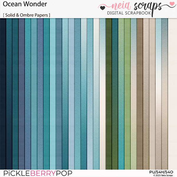 Ocean Wonder - Solid & Ombre Papers - by Neia Scraps
