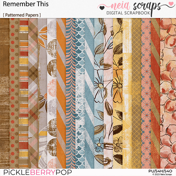 Remember This - Patterned Papers - by Neia Scraps 