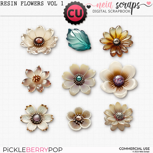 Resin Flowers VOL1 - CU - by Neia Scraps