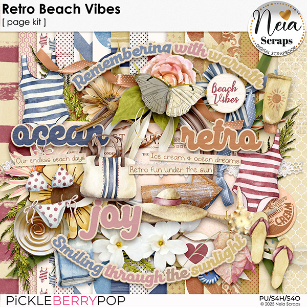 Retro Beach Vibes - Page Kit - by Neia Scraps