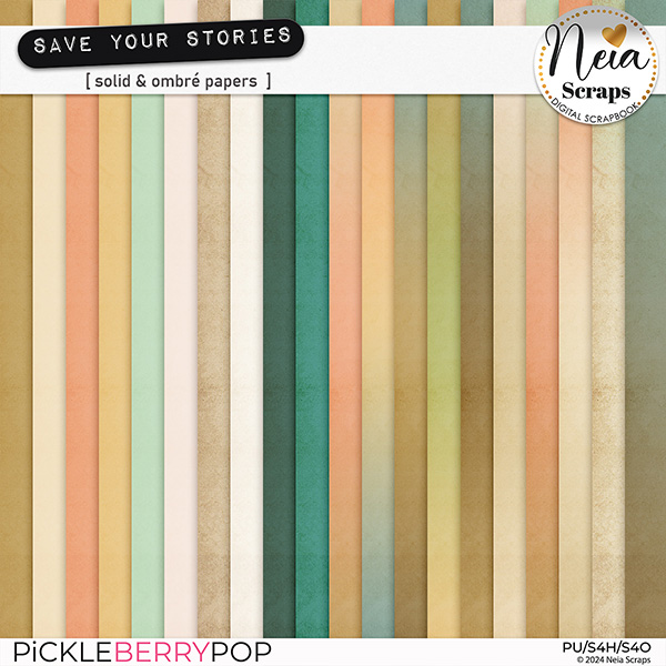 Save Your Stories - Solid & Ombré Papers - by Neia Scraps