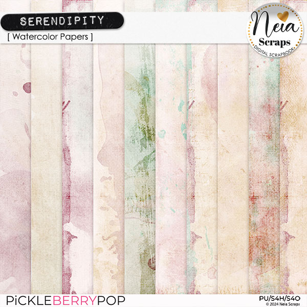 Serendipity - Watercolor Papers - by Neia Scraps