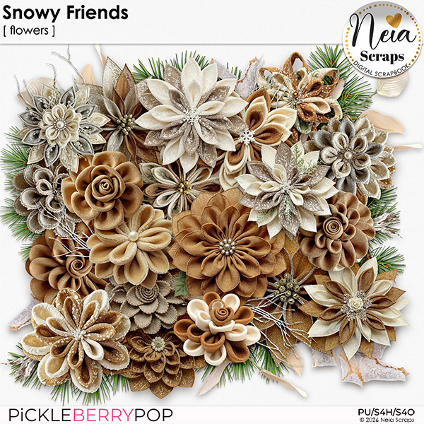 Snowy Friends - Flowers - by Neia Scraps