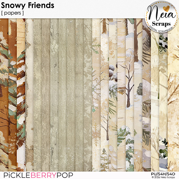 Snowy Friends - Papers - by Neia Scraps
