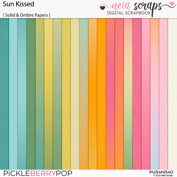 Sun Kissed - Solid & Ombre Papers - by Neia Scraps